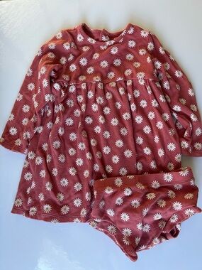 Angel Dear Dress and Bloomer Set Baby Girl 18-24 Months Daisy Dot Pink
